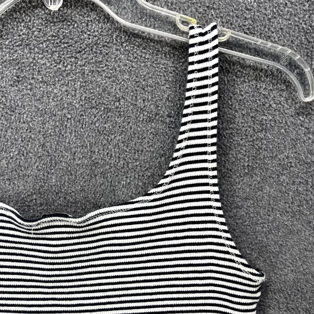 Zara Trafaluc Top Girls‎ Junior Medium Blue White Stripes Stretch Tank